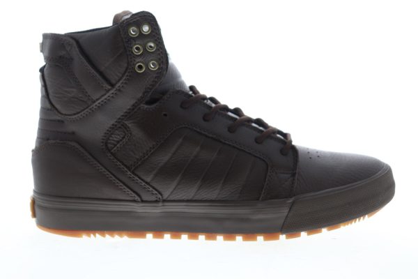 Supra Skytop CW 05901-285-M Mens Brown Leather Low Top Skate Sneakers Shoes Online now