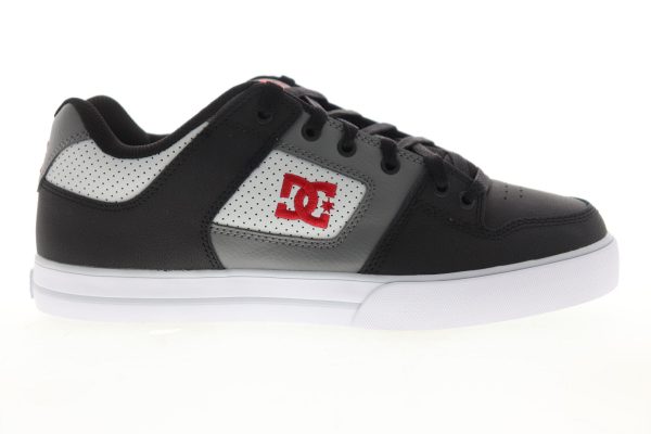 DC Pure 300660 Mens Black Leather Lace Up Skate Inspired Sneakers Shoes Discount