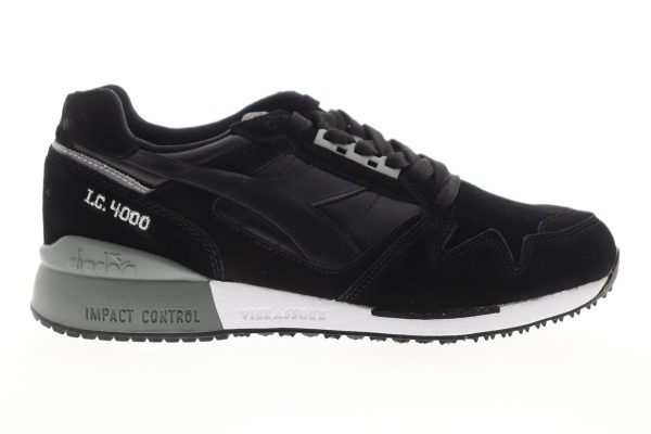 Diadora I.C 4000 Premium 170945-C0787 Mens Black Suede Lifestyle Sneakers Shoes Fashion