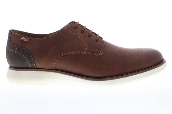 G.H. Bass Randell Wx 713379-09H Mens Brown Leather Plain Toe Oxfords Shoes For Cheap