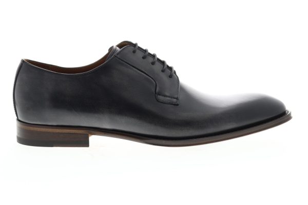 Bruno Magli Fede BM600701 Mens Black Leather Lace Up Plain Toe Oxfords Shoes on Sale