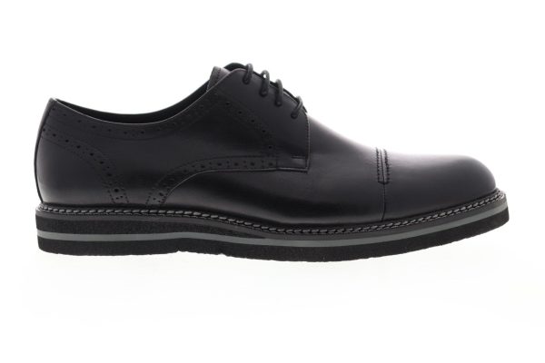Zanzara Uccello ZF312D13 Mens Black Leather Lace Up Cap Toe Oxfords Shoes Online
