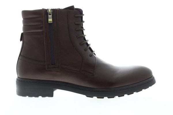 Zanzara Perugia ZF517C67 Mens Brown Leather High Top Lace Up Casual Dress Boots Sale