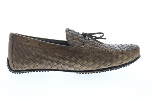 Zanzara Dali ZG106C56 Mens Brown Leather Slip On Casual Loafers Shoes For Discount