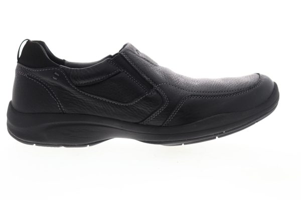 Clarks Wavekorey Free 26110545 Mens Black Wide 2E Leather Casual Loafers Shoes Online Hot Sale