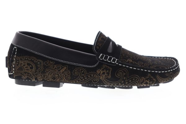 Robert Graham Rampa RGS5001 Mens Black Nubuck Leather Casual Loafers Shoes Online
