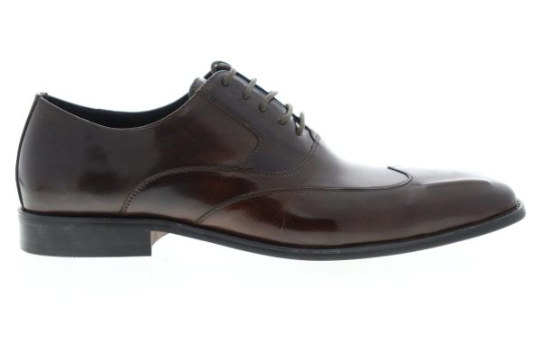 Carrucci Wingtip KS142-04 Mens Brown Leather Lace Up Oxfords Shoes Online Hot Sale