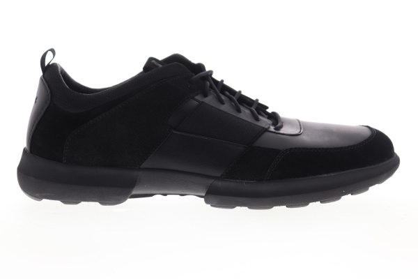 Geox U Traccia Mens Black Suede Low Top Lace Up Euro Sneakers Shoes For Sale
