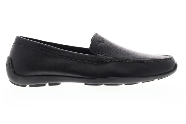 Tommy Bahama Orion TB7S00045W Mens Black Wide 2E Leather Moccasin Loafers Shoes Online Hot Sale