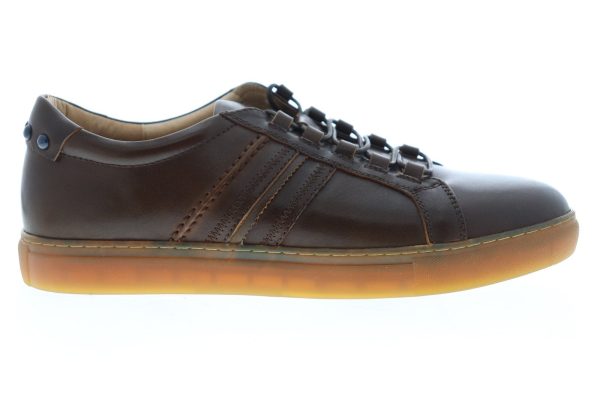 Robert Graham Horton RGL5129 Mens Brown Leather Low Top Lifestyle Sneakers Shoes Supply