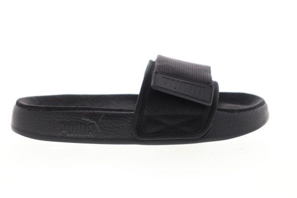 Puma Leadcat YLM Slide 36940601 Mens Black Canvas Slides Sandals Shoes Online Sale