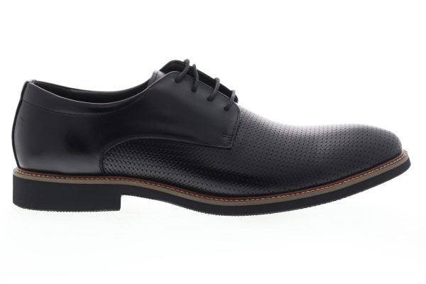Robert Graham Capra RGC5201 Mens Black Leather Low Top Plain Toe Oxfords Shoes Online