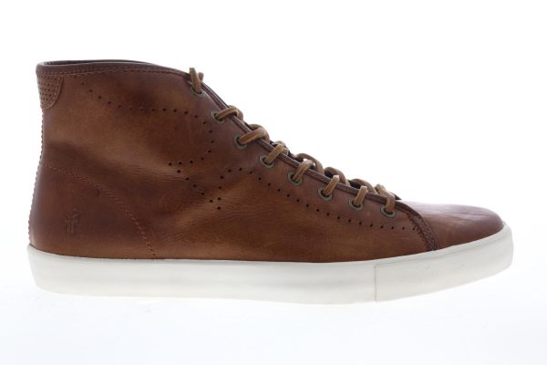 Frye Brett Perf Logo High 81511 Mens Brown Leather Lifestyle Sneakers Shoes Online Hot Sale