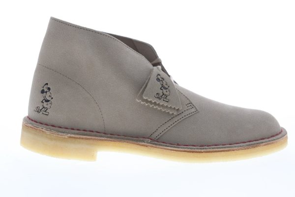 Clarks Desert Boot 26136202 Mens Gray Suede Mid Top Lace Up Desert Boots Sale