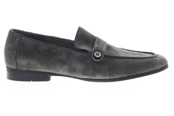 Robert Graham Norris RGS5139 Mens Gray Suede Slip On Casual Loafers Shoes Cheap