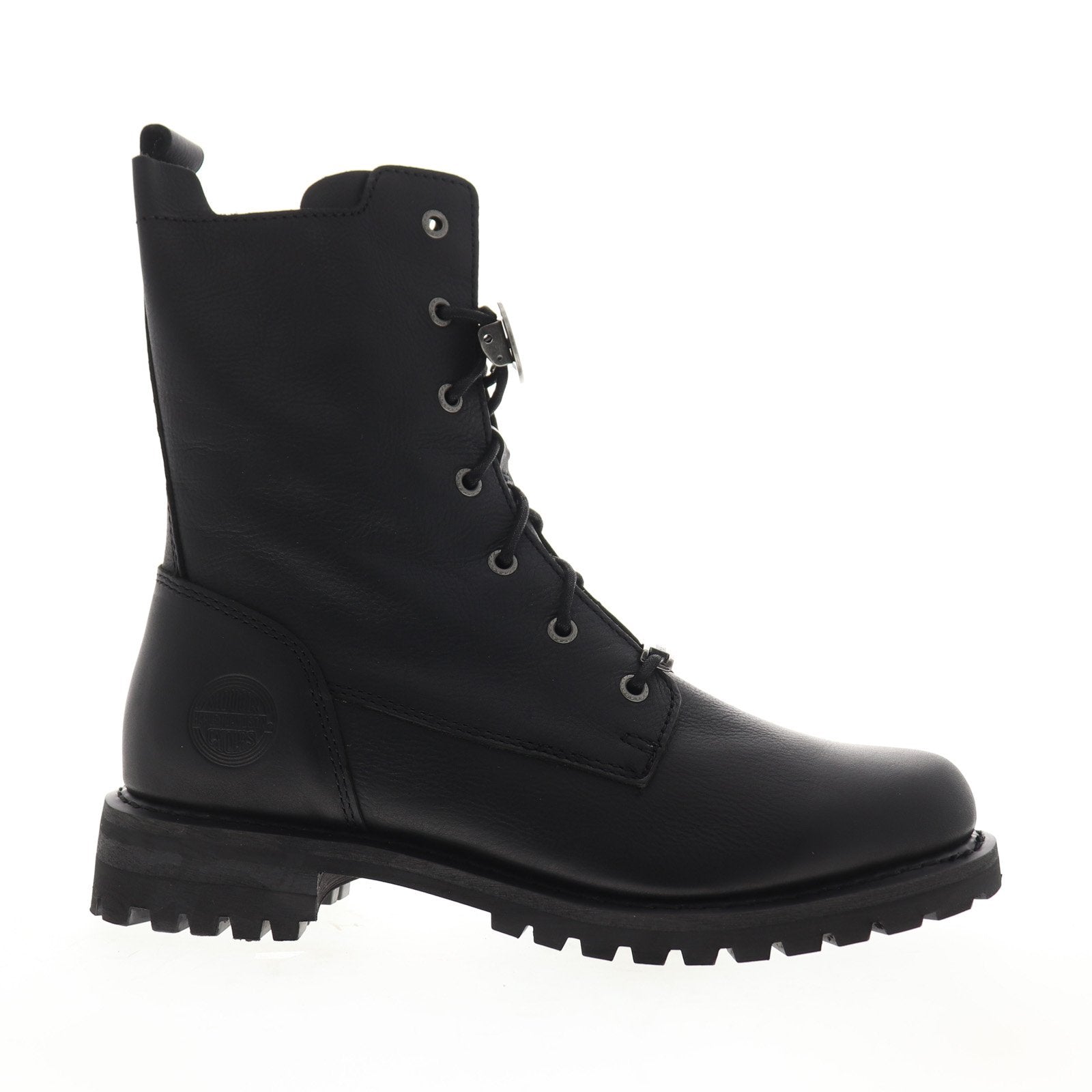Harley-Davidson Wicklyn D84478 Womens Black Leather Zipper Motorcycle Boots Cheap