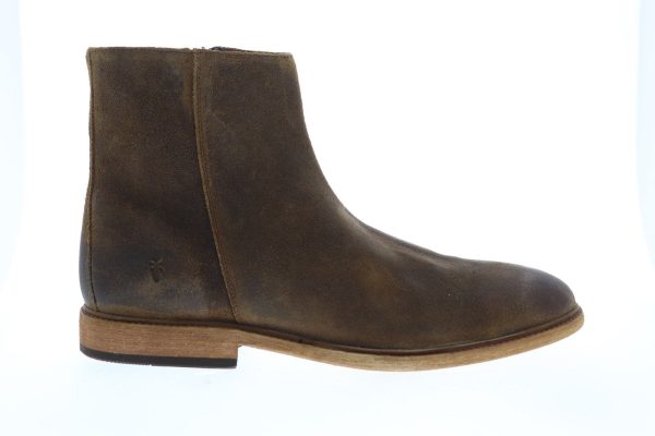 Frye Chris Inside Zip 86954 Mens Brown Suede Zipper Casual Dress Boots For Cheap
