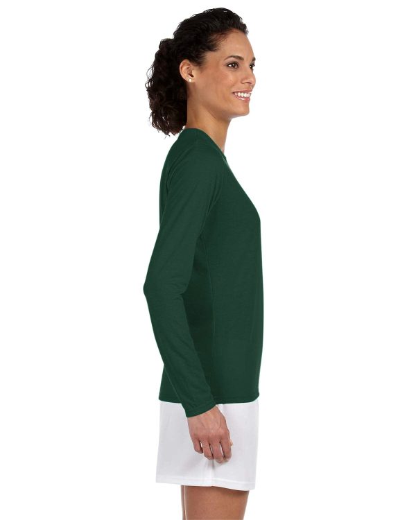 Gildan Ladies 4.5 oz. Performance Long Sleeve T-Shirt | Forest Green For Discount - Image 3