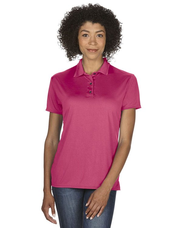 Gildan Ladies Performance Jersey Polo | Marble Heliconia Hot on Sale