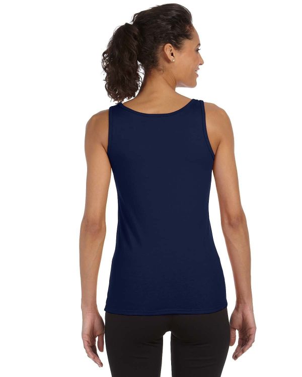 Gildan Ladies SoftStyle Tank Top | Navy Sale - Image 2