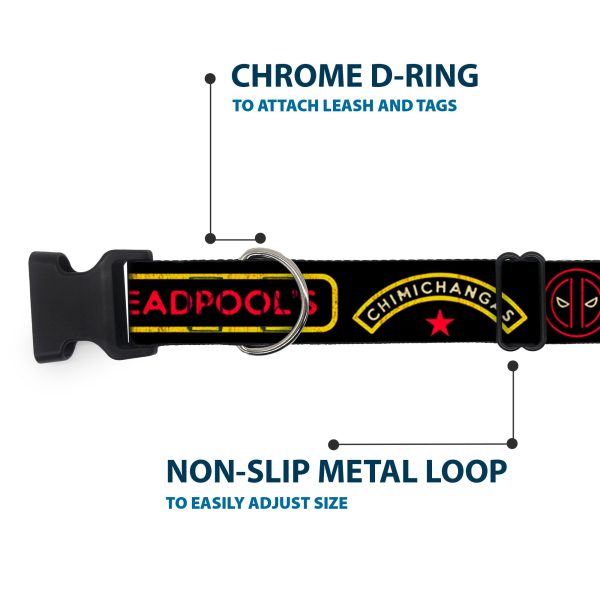 Plastic Clip Collar - DEADPOOL S CHIMICHANGAS and Logo Black Gold Red Online Sale - Image 5