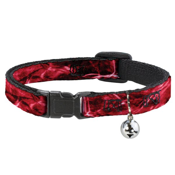 Cat Collar Breakaway - Mossy Oak Elements Crimson Agua Camo Red For Sale